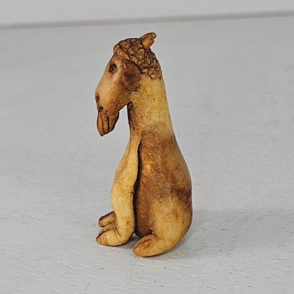 Vintage Whimsical Handmade Clay Goat Figurine Sitting - Picture 5 of 8